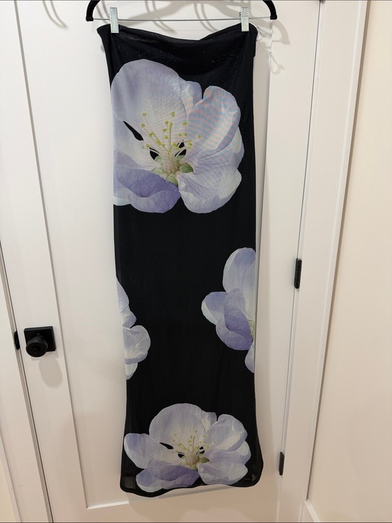 Peppermayo Dresses & Skirts - Black Dress Sheer (see through slip) with Large Lavender Floral Print